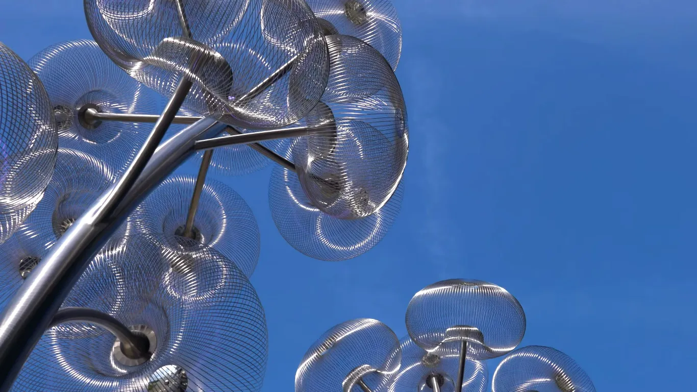 Crown of the bubble  tree outdoor sculpture