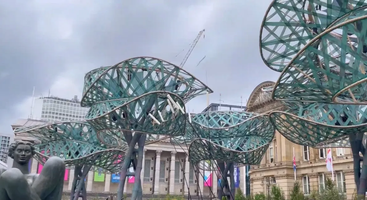 The outdoor tree landscape sculptures in Birmingham